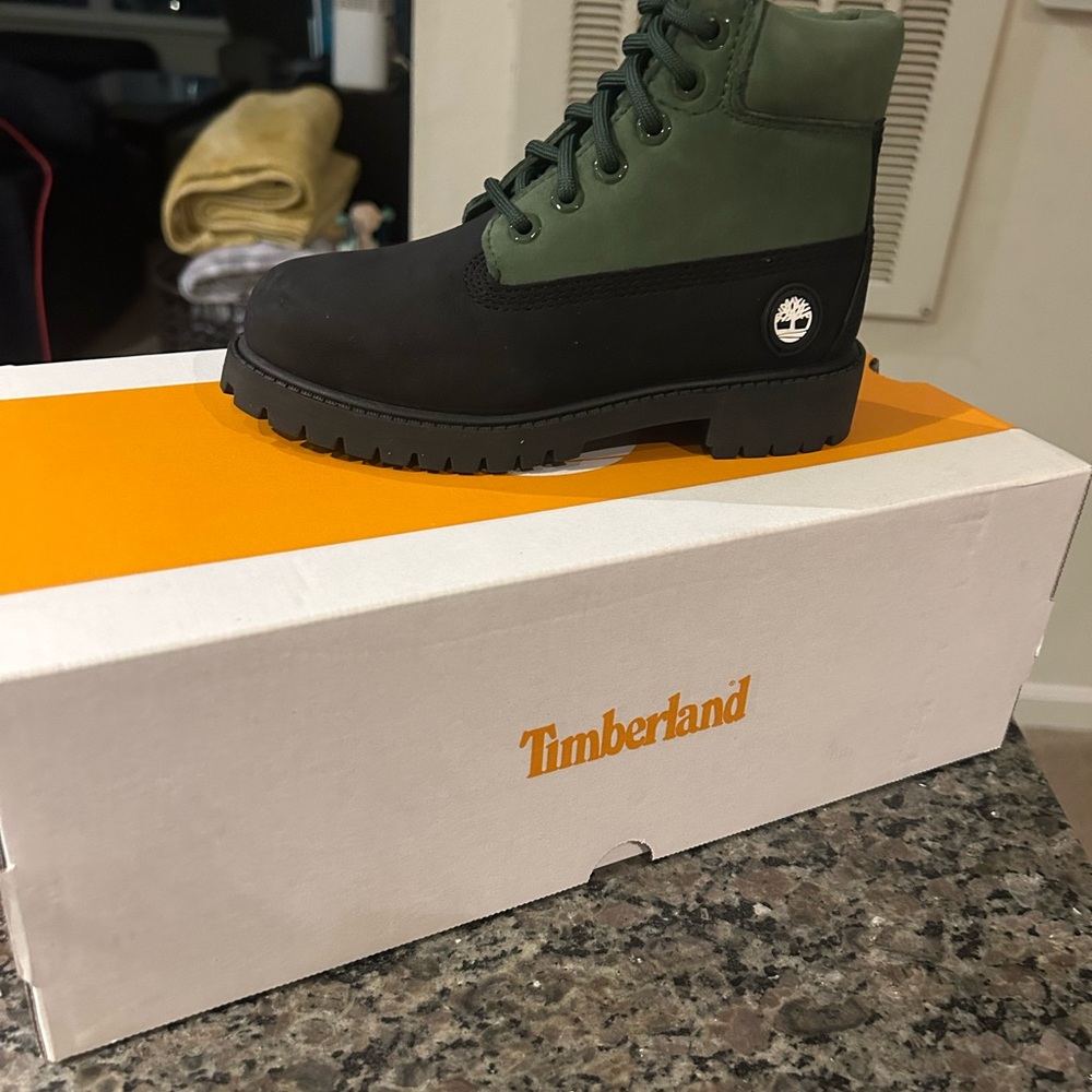 Timberland Kids Green and Black Boots
